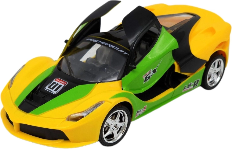 Remote-controlled sports car with LED lights, red - 1 piece