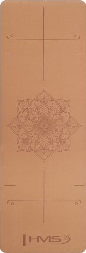 Pluta joga podloga HMS YM11 z vodoodpornim površjem in poravnalnimi linijami