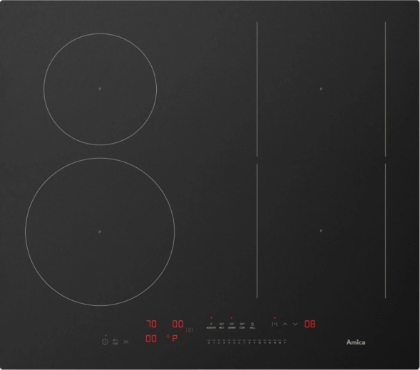 Indukcijska kuhalna plošča Amica Black Matt 60 cm s funkcijama AutoBridge in HobControl Pro