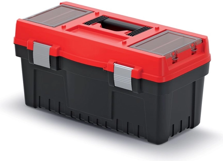 Škatla za orodje z kovinskimi zapirali EVO 548 × 274 × 286 mm – rdeča