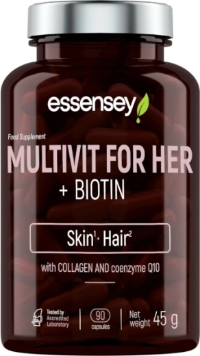 Essensey multivitamini za ženske z biotinom, kolagenom in koencimom Q10 – 90 kapsul