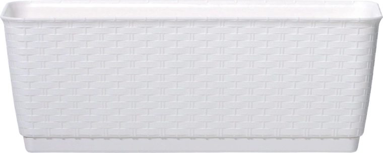 Korito z podstavkom Ratolla P 49,2 cm – bel plastičen lonček z videzom ratana