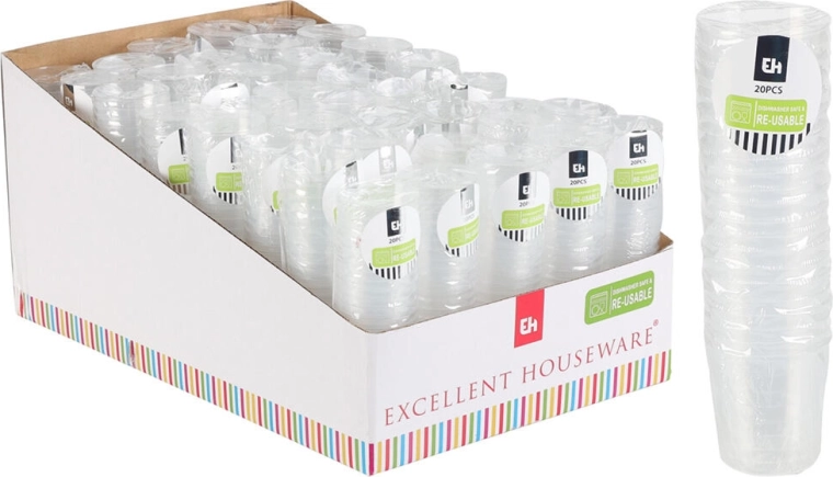 Plastični kozarčki 30 ml, prozorni, 20 kos