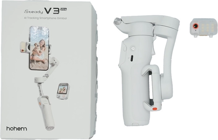 Hohem isteady v3 ultra beli gimbal za pametne telefone z ai sledenjem