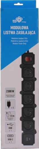 Energy modularni razdelilnik s podaljškom USB 1,5 m