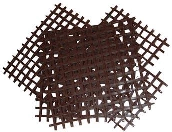 Sestavljiva plastična preproga 25 × 25 cm, rjava (4 kosi)