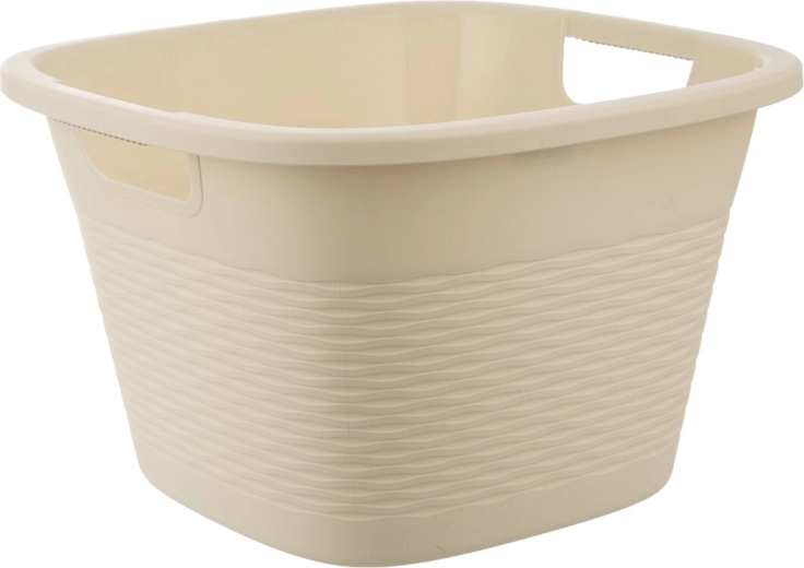 Plastični pomivalni lavor Loop, kvadraten, z ročaji, bež, 16,8 l