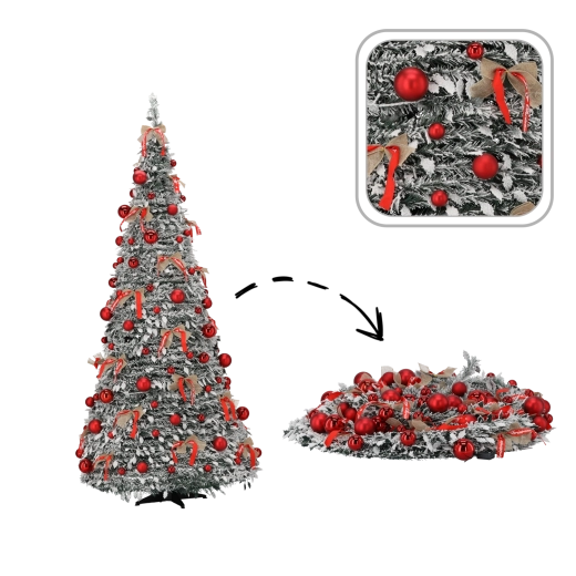 Foldable artificial Christmas tree Wanda 150 cm with LED lighting and decorations