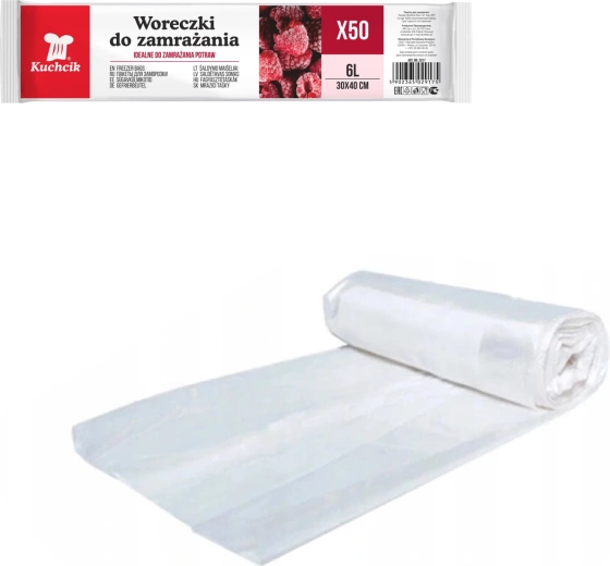 Vrečke za zamrzovanje 6 l 30×40 cm KUCHCIK, 50 kos