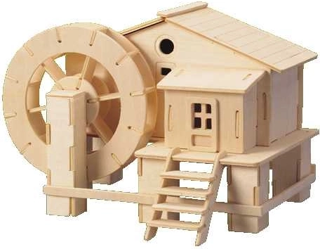 Lesena 3D sestavljanka Vodni Mlin