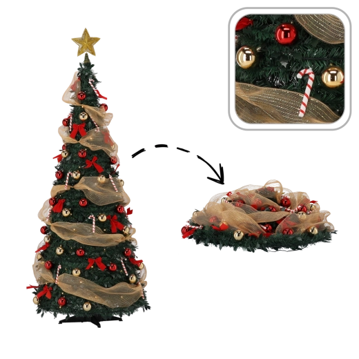 Foldable artificial Christmas tree Lidia 150 cm with LED lighting