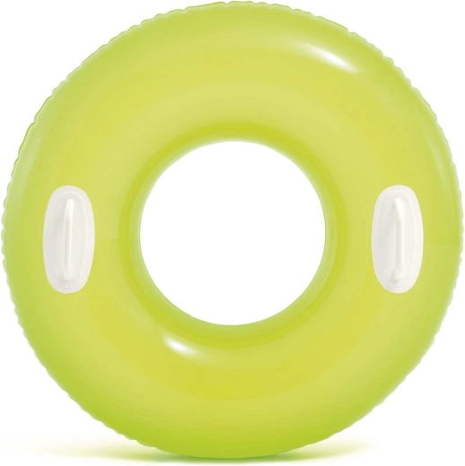 Rumeni plavalni obroč z ročaji Intex, 76 cm
