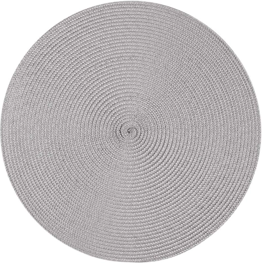 Altom Design pogrinjek iz PP s slamnato pletenim videzom 38 cm, siv