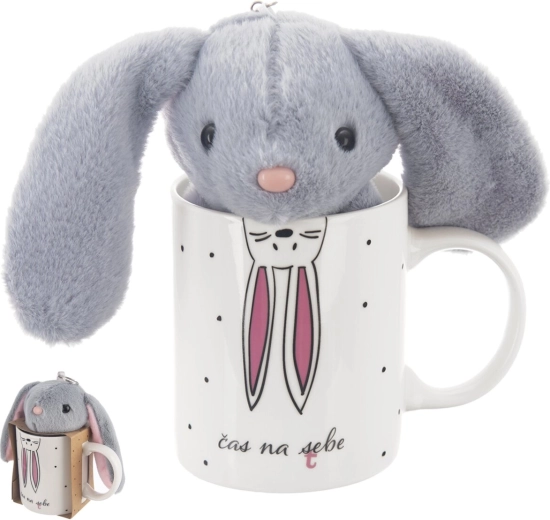 Porcelanast lonček z zajčkom 390 ml