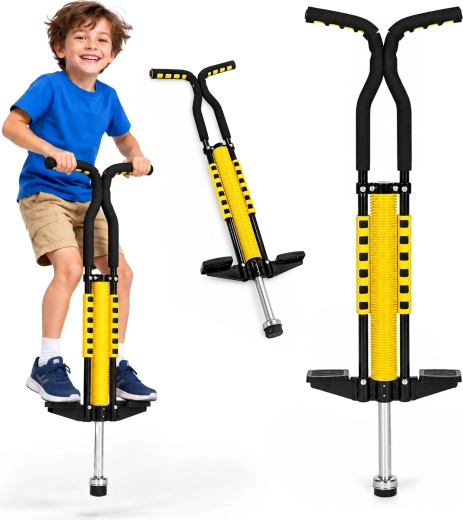 Children's yellow pogo stick, up to 80 kg