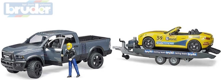 Bruder RAM Off-Road Vehicle with Sports Car and Figure