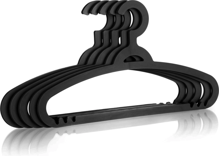 Plastični obešalniki za oblačila, črni, komplet 5 kosov