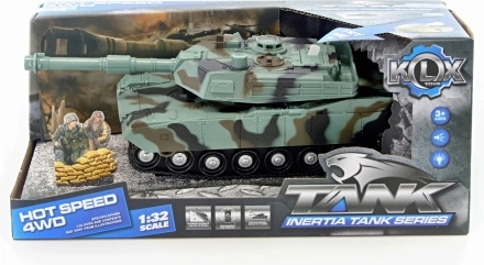 Igralni tank na baterije s temnim maskirnim vzorcem 1:32