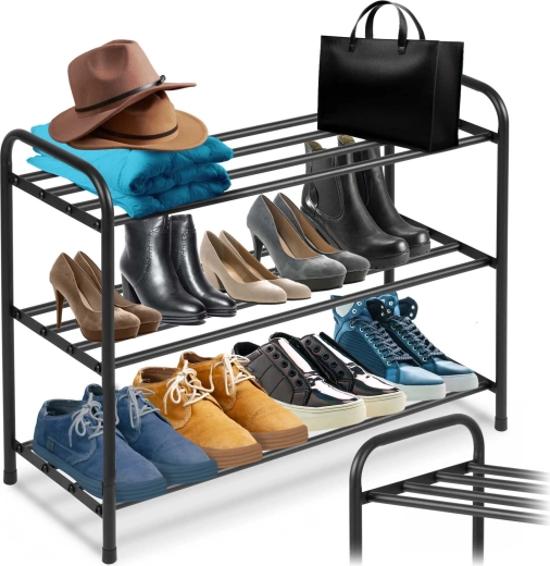 Kovinski tristopenjski regál za čevlje Massido