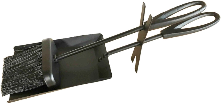 Kaminško orodje, 2-delni komplet iz črnega jekla, 38 cm