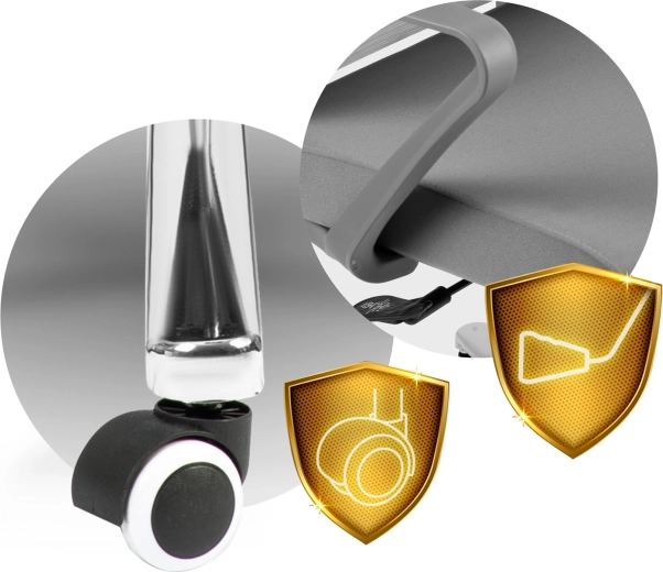 Stabilno podnožje in tiha kolesa