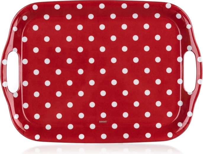 Melaminski servirni pladenj s pikami 36 × 25,5 cm, rdeč
