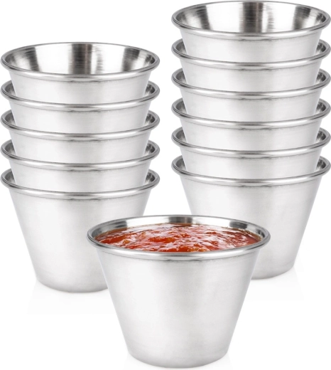 Vilde nerjaveče posodice za omake/dip 75 ml, 12 kos