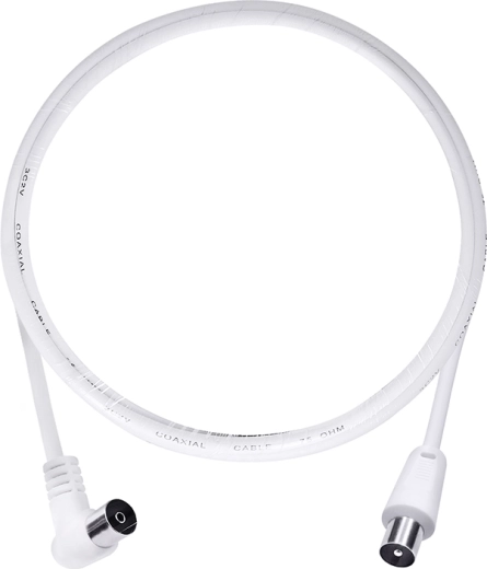 Solight antenski koaksialni kabel 3C2V s kombiniranimi priključki, 3 m, bel