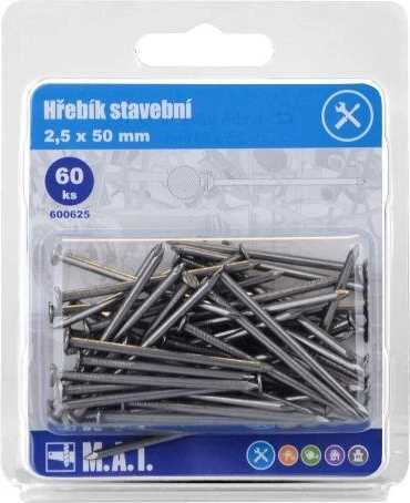 Gradbeni žeblji 50 × 2,5 mm, 60 kos