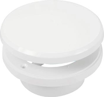 Talni prezračevalni ventil z regulacijo, premer 100 mm, bel plast