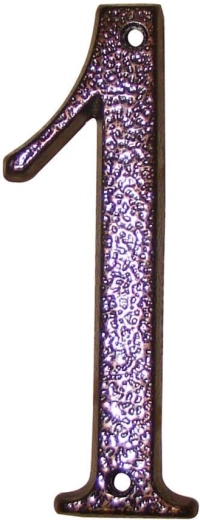 Hišna številka 1 rjava, cink, 117 mm