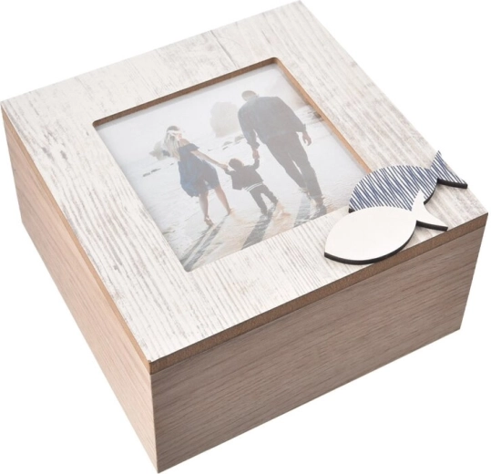 Lesena škatla za fotografije Beach 15 × 15 × 7,5 cm
