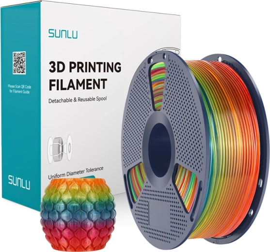 Sunlu PLA transparent rainbow filament for 3D printing