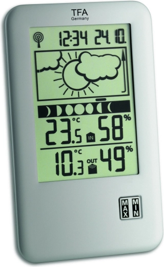 Brezžična vremenska postaja TFA Neo Plus, srebrna