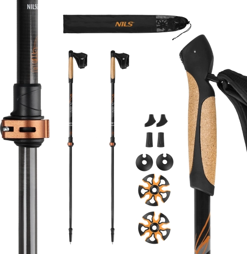 Nordijske pohodne palice NILS s plutovinastim ročajem in ogljikom