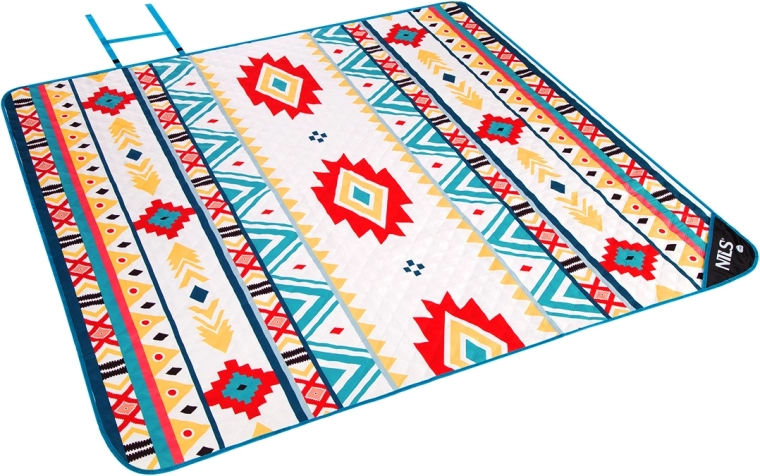 Piknik odeja NILS Camp Aztec, vodoodporna, zložljiva z ročajem