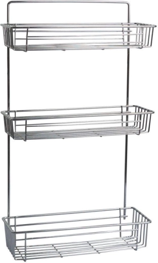 Trinivojska kopalniška polica 28 × 14,5 × 55 cm krom