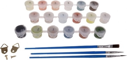 Numbered paints for easy painting of details