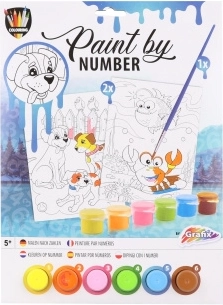 Slikanje po številkah – psi ob morju, komplet 2 slik