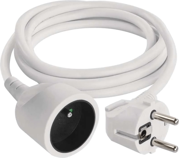 Podaljševalni kabel EMOS 1,5 m, 1 vtičnica, bela