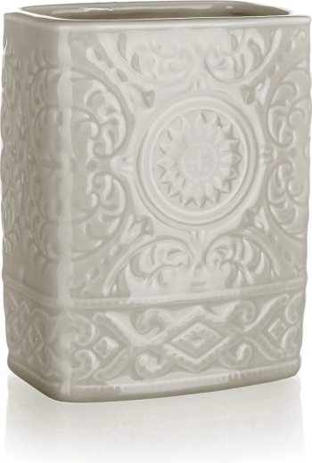 Keramični lonček za zobne ščetke, sivo‑bež