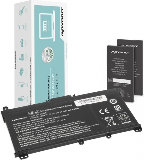 Baterija Movano HW03XL za prenosnike HP 15-eg / 15-eh / 17-cn / 17-cp (4150 mAh, 47 Wh)