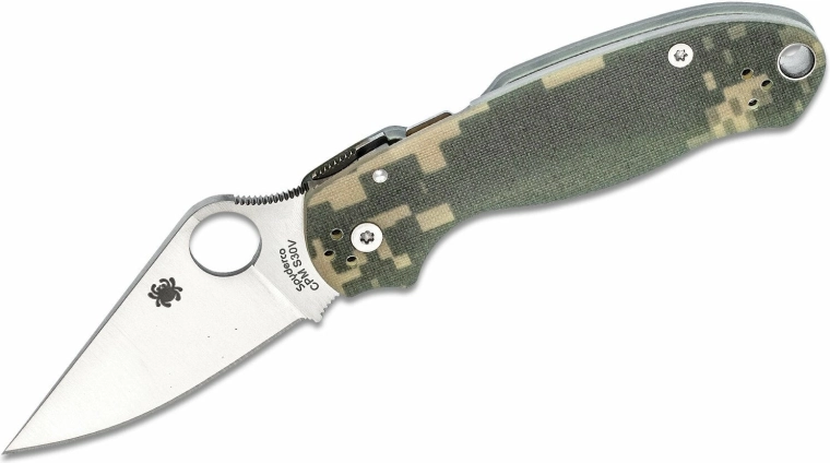 Taktični žepni nož Spyderco Para 3 Camo 7,5 cm, satenski zaključek, G10