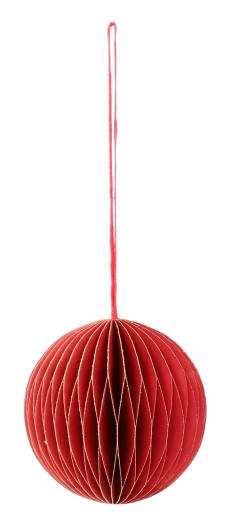 Komplet rdečih papirnatih božičnih okraskov 7 cm (4 kosi)