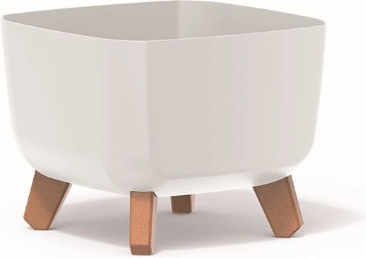 Cvetlični lonec na nogicah Gracia Square 29 cm bel