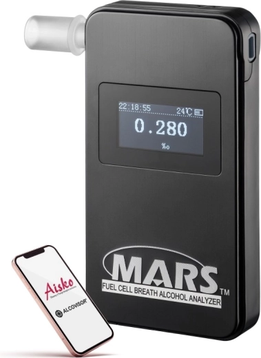 Alcovisor Mars BT bluetooth elektrokemični alkotester črn - 1 kos
