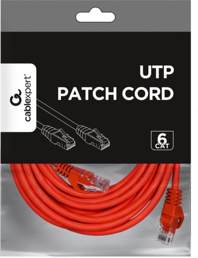 Omrežni patch kabel Cat. 6 UTP 5 m rdeč