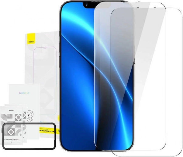 Baseus kristalno kaljeno steklo 0,3 mm za iPhone 14 Plus / 13 Pro Max (2 kosa)