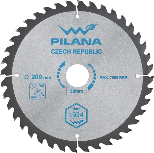 Žagin list za les PILANA 200 mm, 40 zob, SK WZ