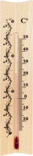 Notranji leseni stenski termometer 185 × 40 mm